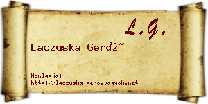 Laczuska Gerő névjegykártya